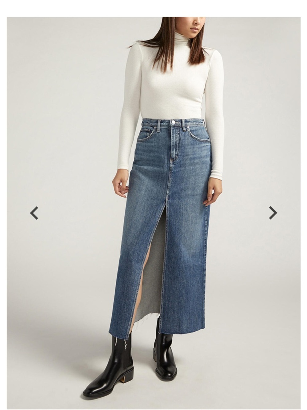 Front-Slit Maxi Jean Skirt size 26